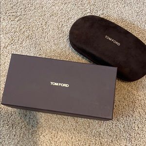 Tom Ford sunglasses case with microfiber cloth